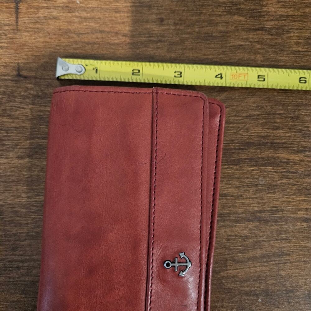 Harbour 2nd Billfold Red Leather Wallet Credit Card Slots Snap Closure - Picture 13 of 15